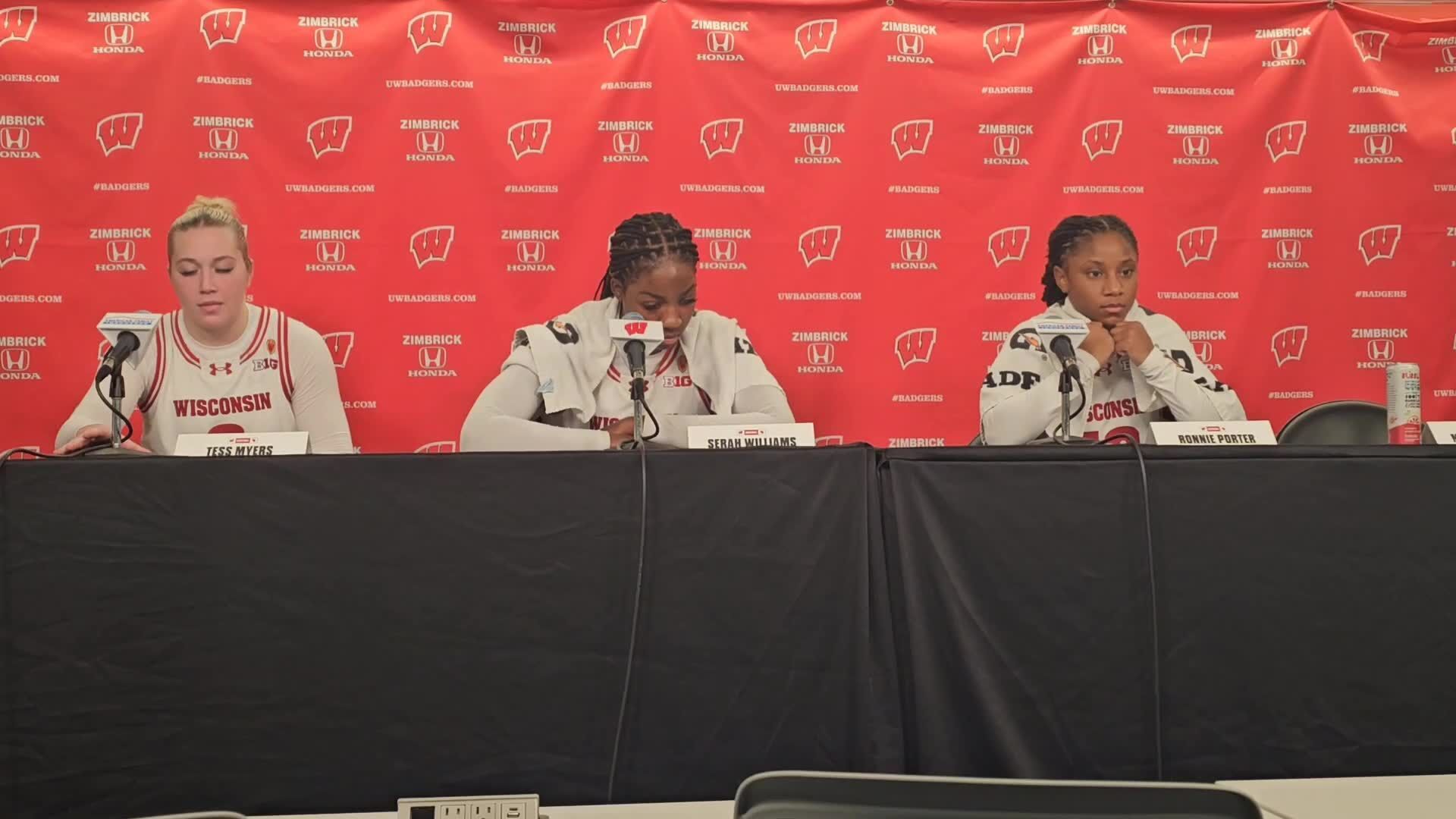 Wisconsin women's basketball players discuss how togetherness fueled Sunday's comeback win over Georgetown
